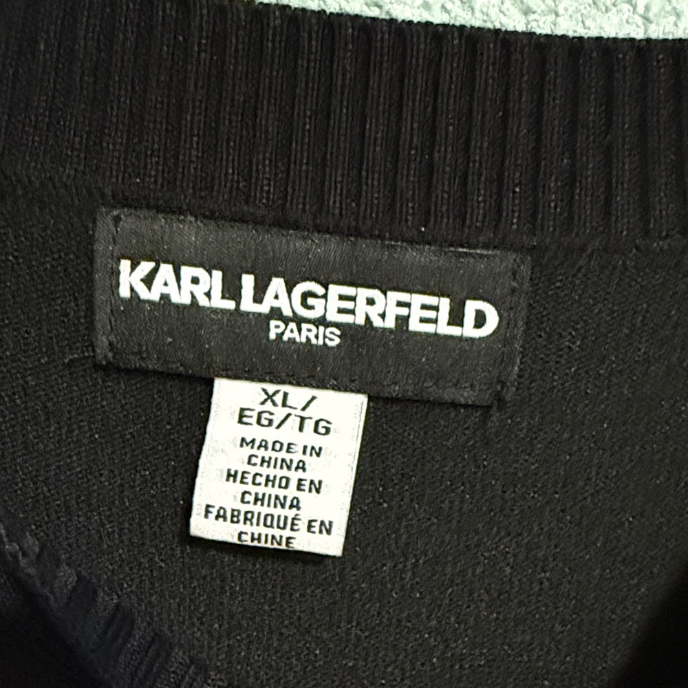 Karl Lagerfeld Black and White Cat Motif Sweater - Picture 2 of 4